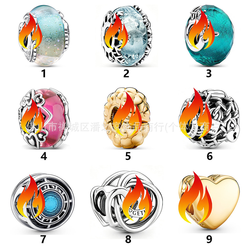Pandora-style bead clasp heart charm, niche, simple, fashionable, versatile DIY bracelet beading accessory Pandora-style bead clasp heart charm, niche, simple, fashionable, versatile DIY bracelet beading accessory