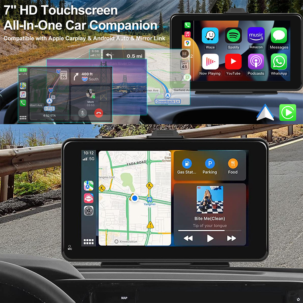 7inch Car Wireless CarPlay Android Car System with Reversing Camera Bluetooth/WiFi Dashcam