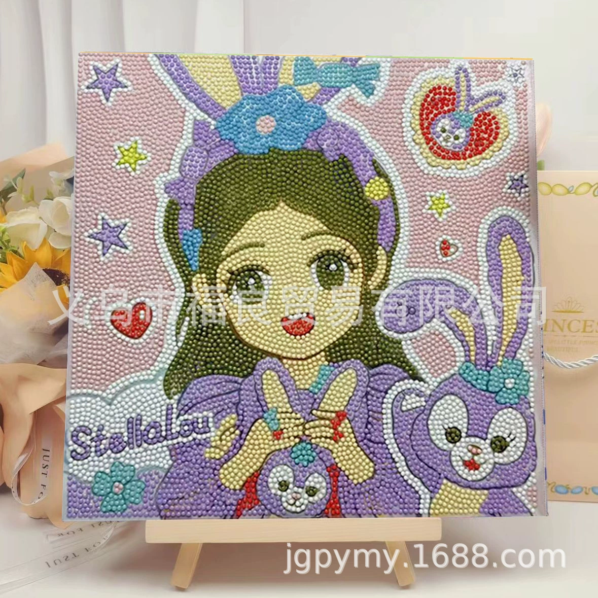 Набор алмазной мозаики DIY 30×30 см, деревянная рама, стразы и инструменты для выкладки