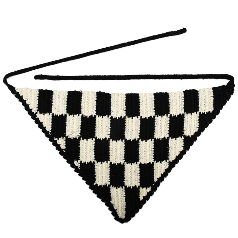 Francia cereza toallas triangulares mujeres primavera y otoño viajes padres-hijos gancho de punto flores hueco pañuelo de arte correa de pelo gorro