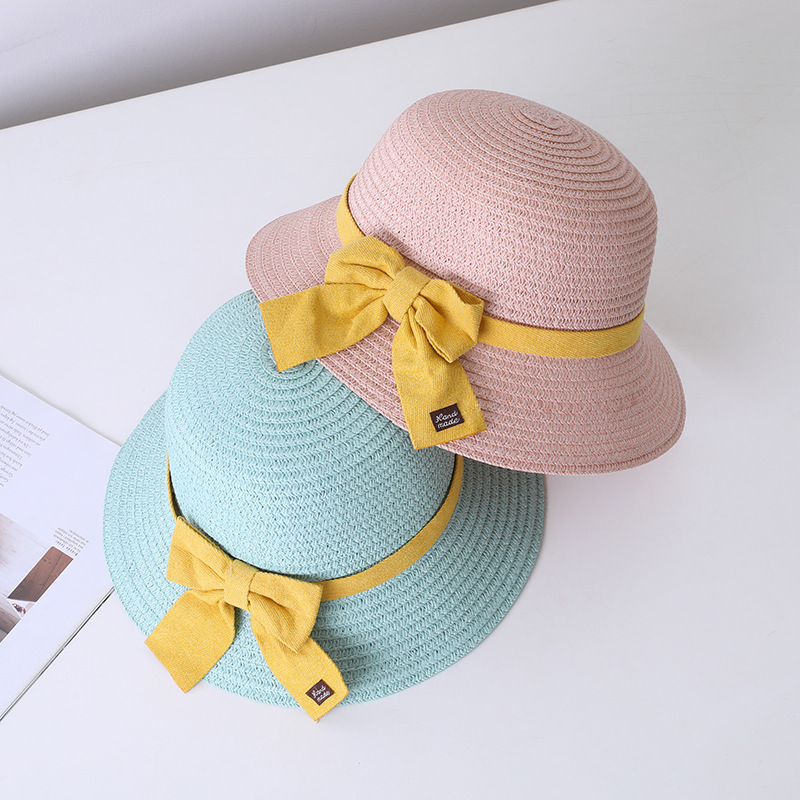 147g Weight Hat Classification straw Fabric Type Straw Hat Hats Type 1 Piece, 1 Set Quantity Holiday, Outdoor Occasion Bow Knot Pattern All Seasons Season Children Unisex Gender Sweet Style Children Unisex Sweet Bow Knot Straw Hat 12