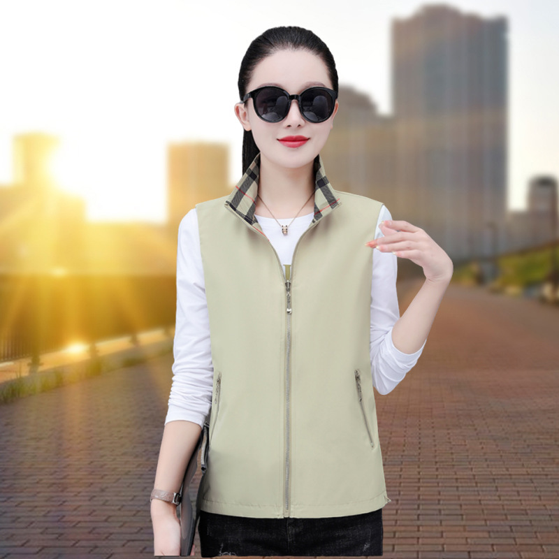 Double-sided Vest Women's Spring and Autumn 2024 New Fashion Western Style Age-reducing Thin Waistcoat Vest Thin Coat