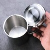 Children's coffee cup stainless steel with glass, anti-scald