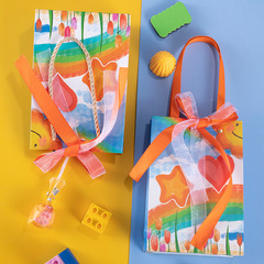 兒童卡通手繪伴手禮幼兒園活動禮品袋男孩寶寶女孩生日手提袋紙袋