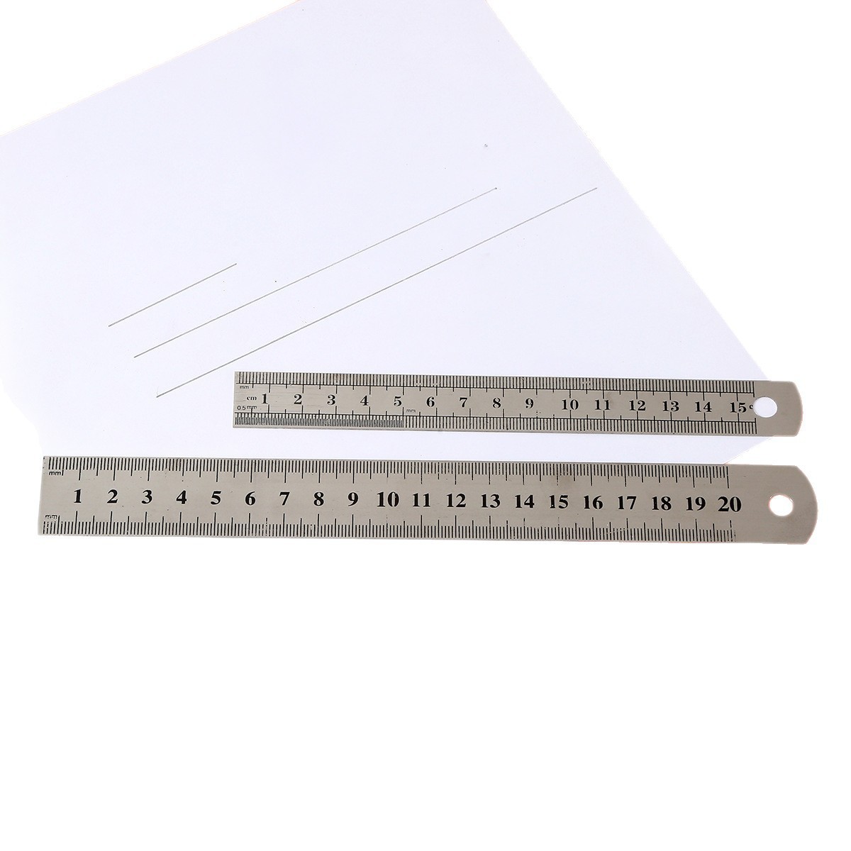 Fábrica de oficina de acero inoxidable regla de acero recta multiespecificación gruesa regla de acero de doble cara estudiantes de estudio regla de medición de examen image 6
