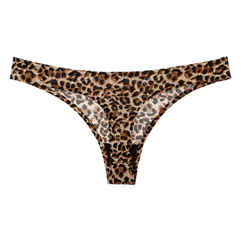 New one-piece seamless underwear women's pure wind ice silk sexy low waist thong print sports yoga T pants