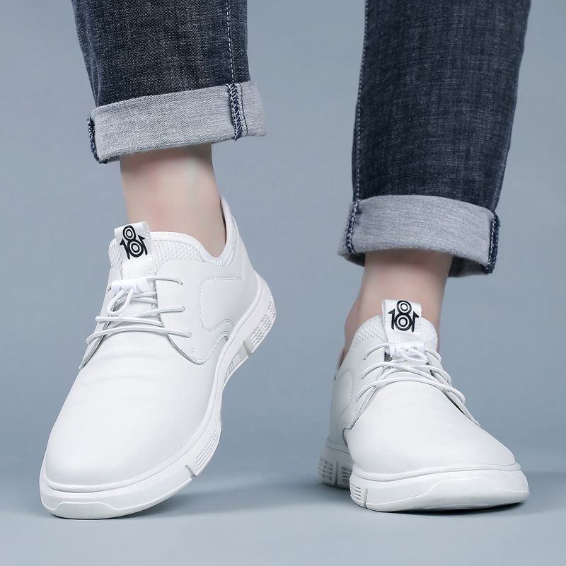 Primavera nuevos zapatos de cuero de hombre cómodos zapatos casuales simples de cuero suave de sol transpirable lazos comerciales zapatos de hombre al por mayor
