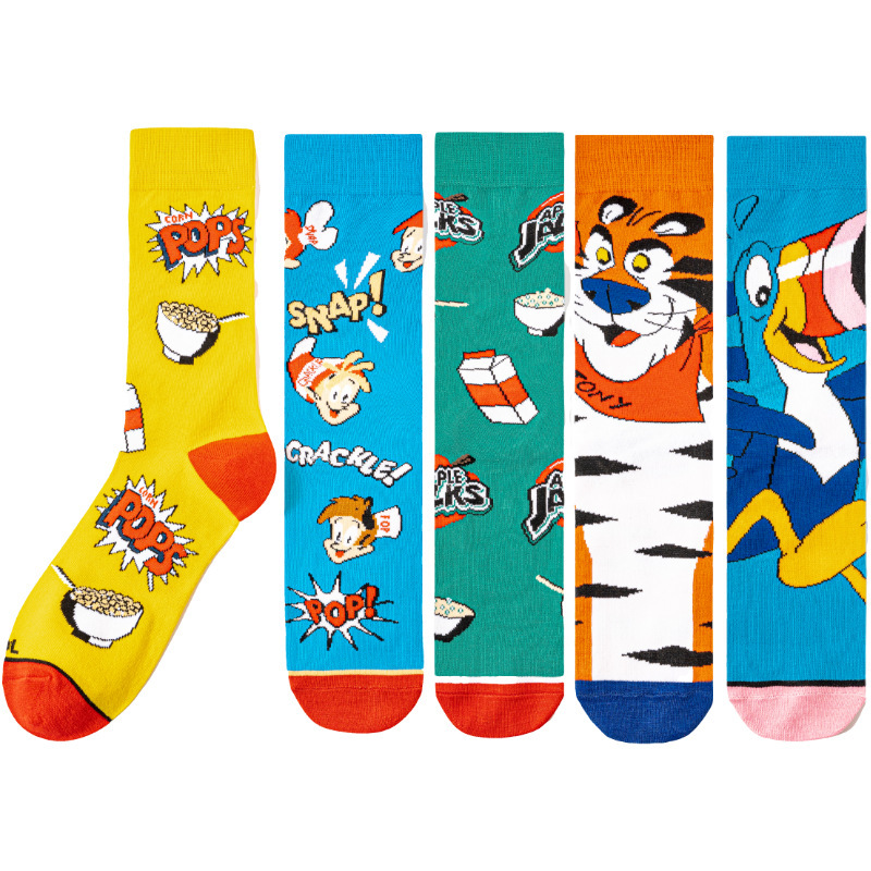 Four Seasons Anime Factory Men's Wholesale Mid-tube Women's Popular Tide Socks Men's Socks Tony Tiger Giant Buckbird Personalized Socks
