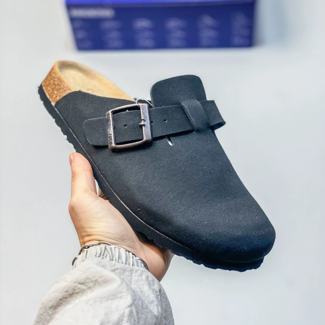 Высококачественные полуподкованные сандалии BK London серии Birkenstock для мужчин и женщин, однотонная пробковая толстая подошва нескользящая универсальная повседневная обувь