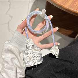 数据线保护套20w滴胶山茶花保护套苹果iphone15promax手机充电器