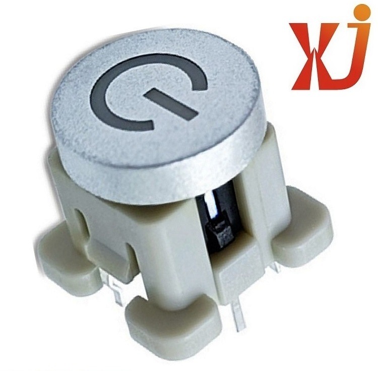 带灯轻触开关   带灯按钮开关银色   圆头按键带灯开关