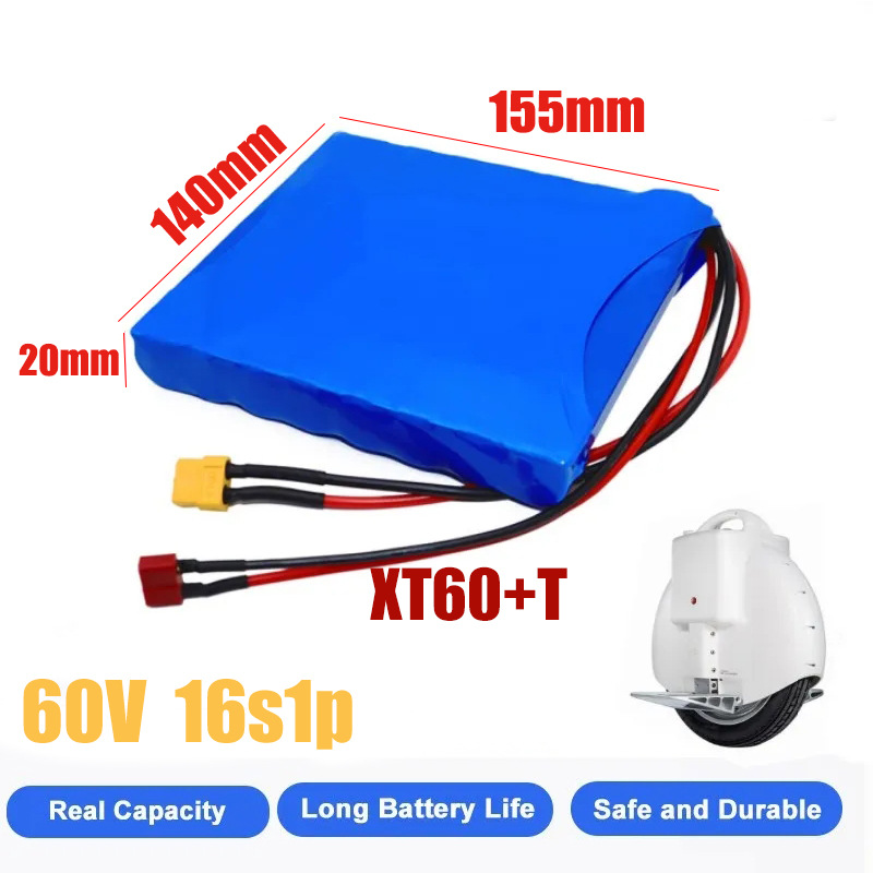 60V 2.2Ah 2.6Ah 3Ah 3.4Ah 18650锂电池组16S1P 电池组带BMS