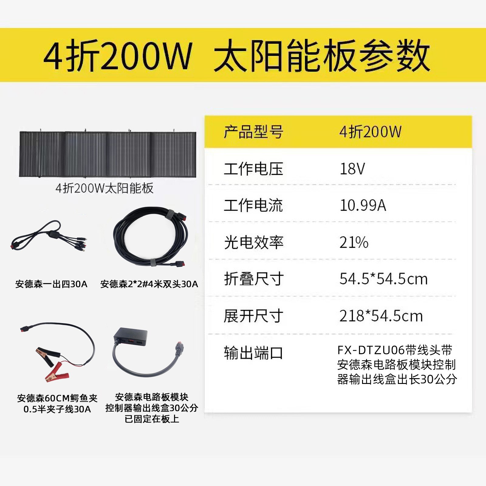 200와트 태양광 접이식 패널 + 배선 40% 할인