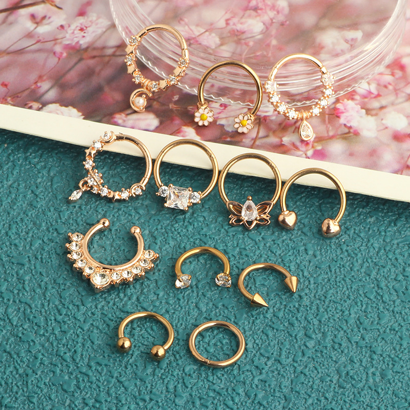 19g Weight Nose Ring Classification 1 Set Nose Rings & Studs Simple Style Classic Style Solid Color 304 Stainless Steel Plating Nose Rings & Studs Nose Pin