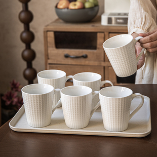 ✅ Alley End [Casual Cup Set] Family Ceramic Water Cup 6 with Tray Living Room Hospitality Tea Cup 1