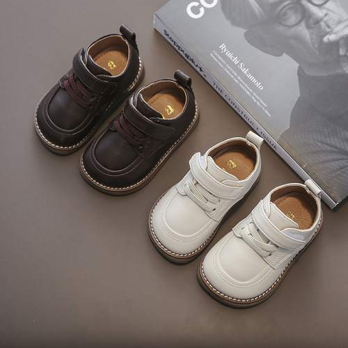 Spring and Autumn New Baby Shoes Soft Sole Girls' Little Leather Shoes Boys' Casual Shoes Infants and Toddlers Loafers British Style Single Shoes