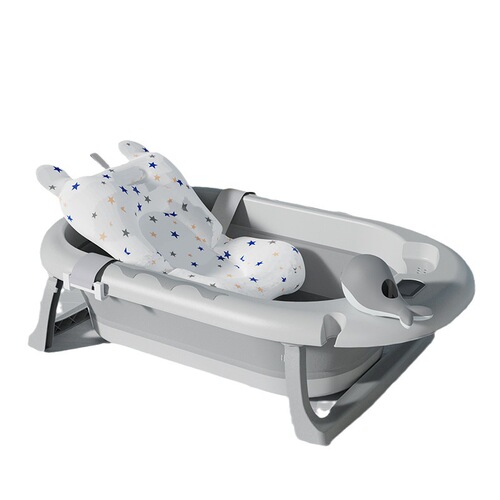 Newborn foldable temperature-sensitive baby bathtub for infants, with sitting and lying functions, enlarged size children's bathtub
