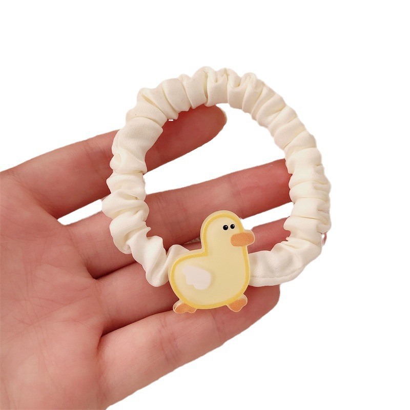 Hermosa niña acrílico pato cuerda de cabeza temperamento de alta elasticidad intestino delgado anillo de cabello universal huevo correa de cabello correa