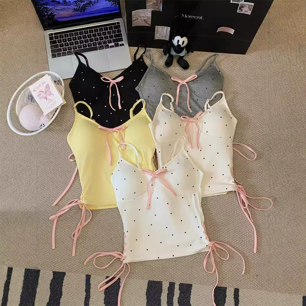 Чистая горячая девушка с бантом с камзолом жилет женская летняя грудь с коротким дизайном шикарный дикий топ