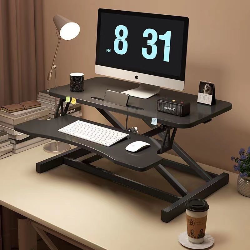 Standing Laptop Lift Table, Foldable Computer Table, Elevated Shelf on Office Desk, Liftable Mobile Workbench
