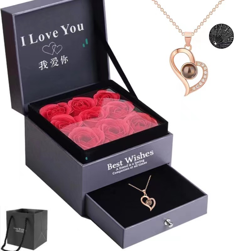 Golden gift box, pink gold
