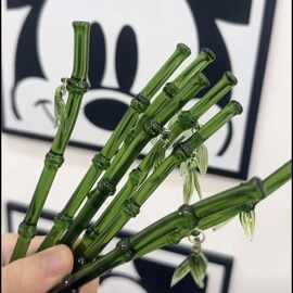 冷感发簪绿色款清冷中式夜星古风发仿真竹节