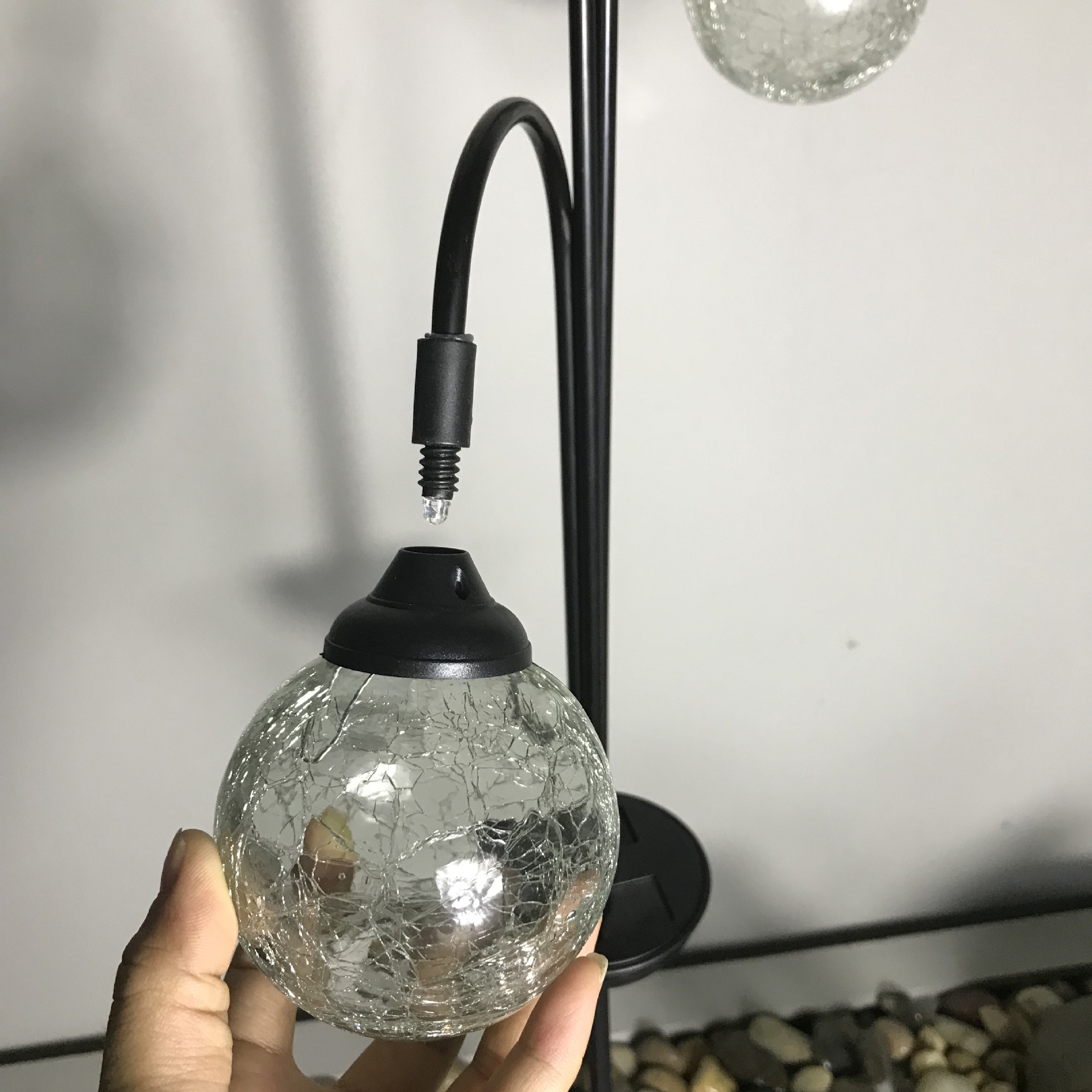 太阳能庭院灯 三叉玻璃球地插户外花园庭院草坪景观装饰