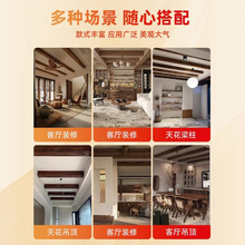 ✅pu假梁仿木板浮雕木老榆木假木梁仿实木木梁包房梁包柱子空心梁