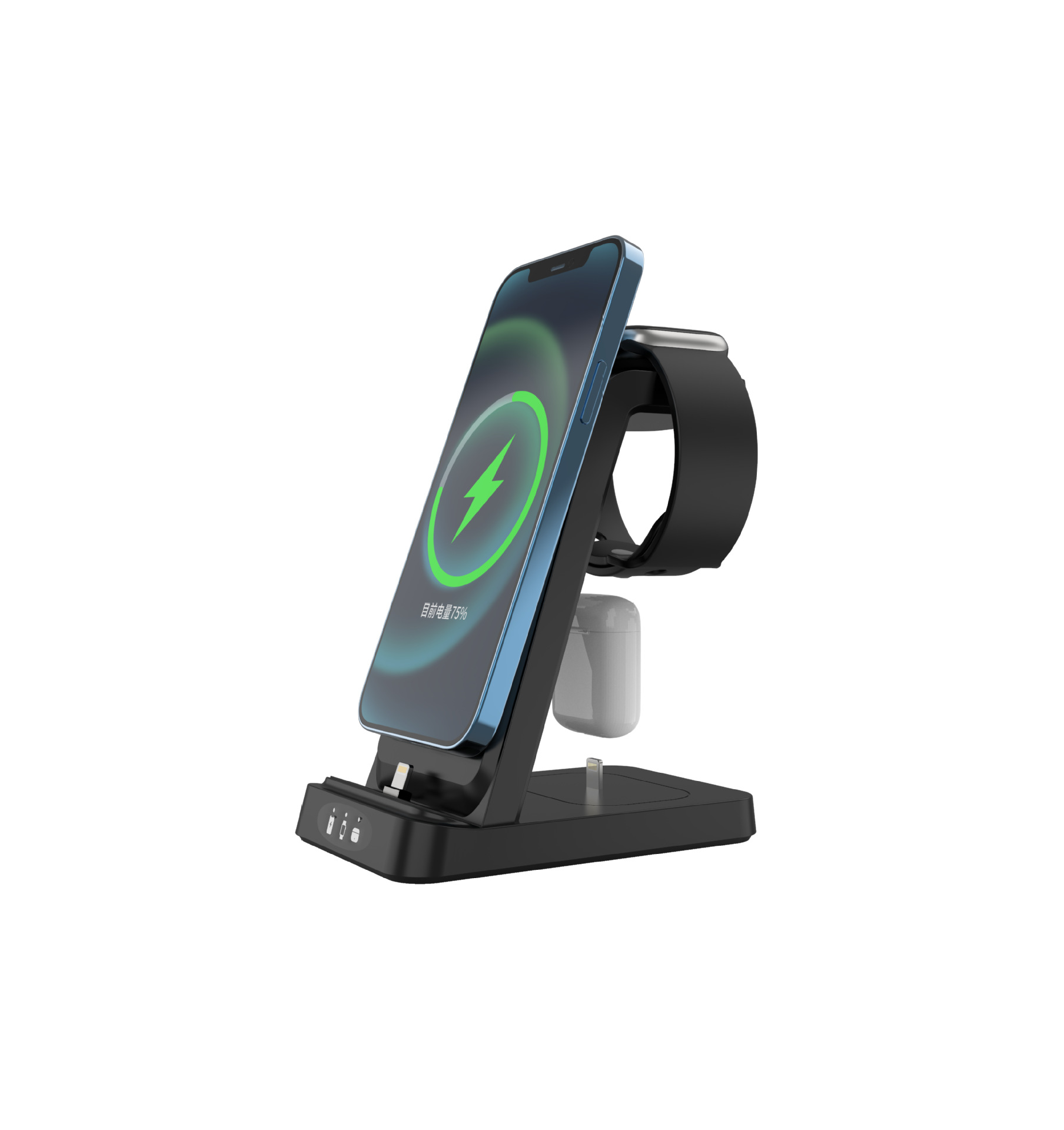 Modelo privado transfronterizo nueva versión de carga inalámbrica de tres en uno adecuada para Apple 12 13 14 soporte de teléfono móvil de carga rápida