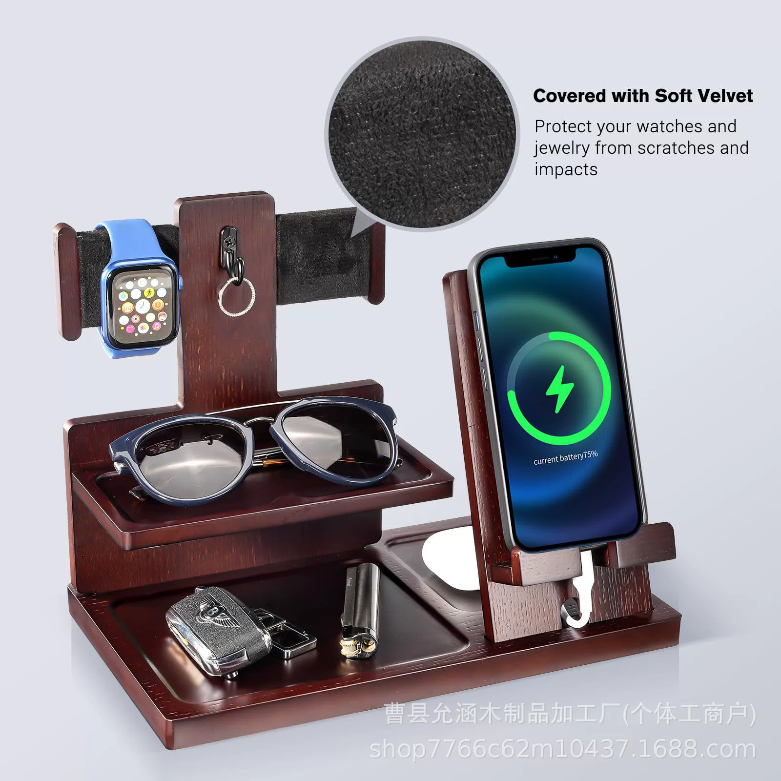 Трансграничная кровать док-станция креативный деревянный мобильный телефон держатель ленивый рабочий стол мобильный телефон зарядная стойка часы глаз держатель