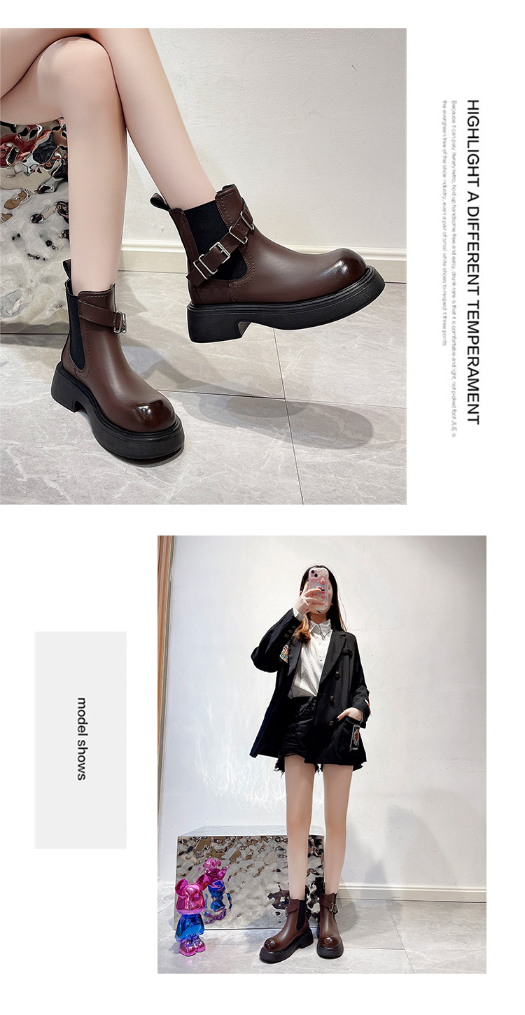 Fashionable Women's Ankle Boots British Style Retro Martin Boots_voghion.com