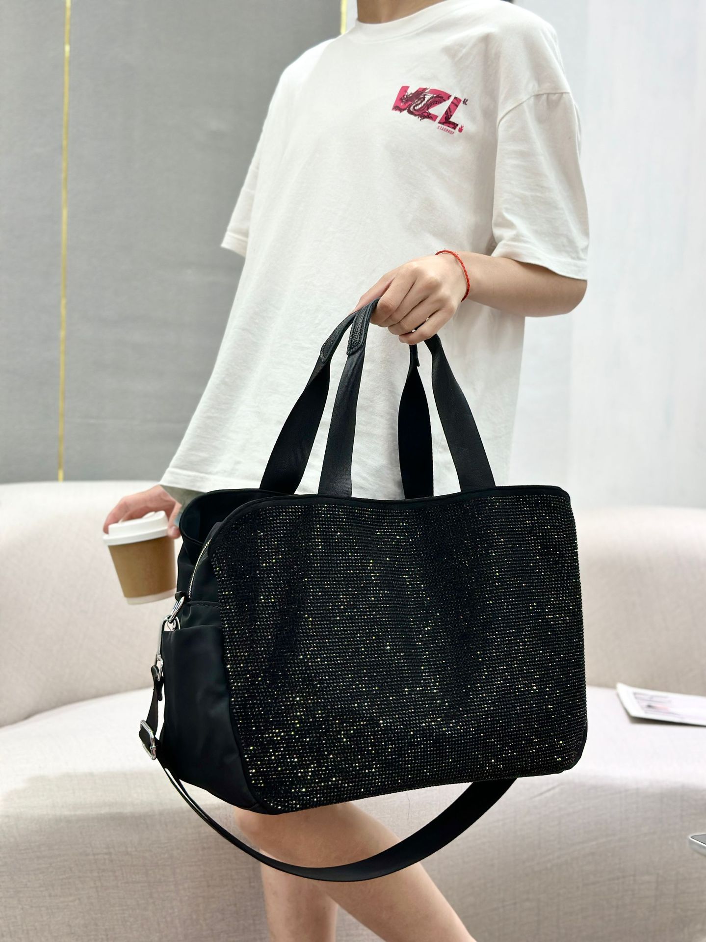 Damen Handtasche Mit Pentagramm Und Strass In Groß_voghion.com