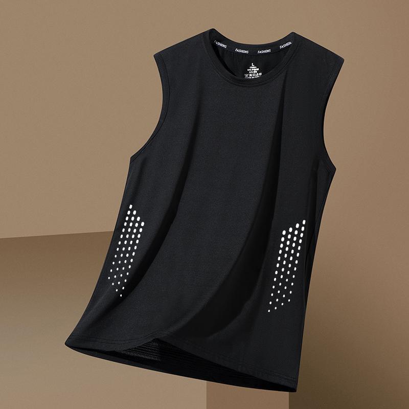 Ice Sports Vest Men's 2025 New Basketball Clothing Ice Silk Breathable Quick-drying Top Fitness Sleeveless National Fashion T-shirt