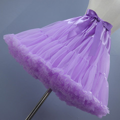 雲朵軟紗裙撐無骨洛麗塔蓬蓬裙tutu裙兒童公主裙成人半身裙撐紫色