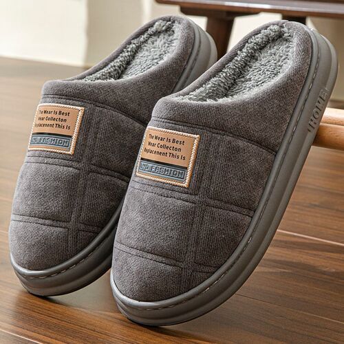 Warm winter slippers cute indoor home home autumn winter couple home thick bottom lined anti-slip plush new home use