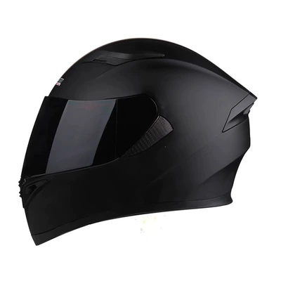 Motosiklet kaskı (dəbilqə) – Safety Helmet - elegant-black-with-black-mirror-m