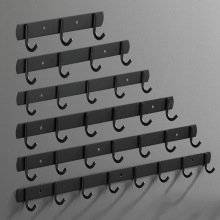 免打孔挂钩强力粘胶排钩黑色不锈钢浴室毛巾挂衣钩衣服钩子墙壁上