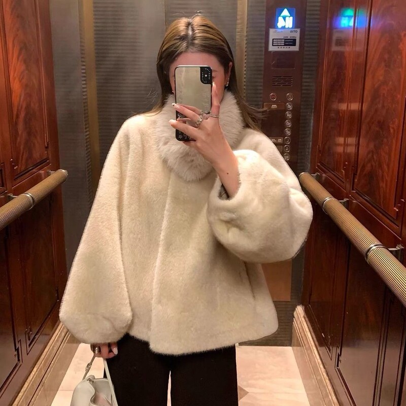 Mink Fur Coat for Women Winter 2026 New Style Eco-Friendly Faux Fur Young Fashion Fur Coat Light Luxury Warm Fur Collar Jacket