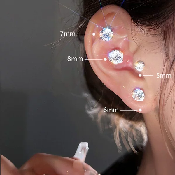 Zircon Ear Clip for Men and Women, No Piercing Needed, Magnetic Ear Clip, Simple and Versatile, New Trend on Instagram, Circle Earrings