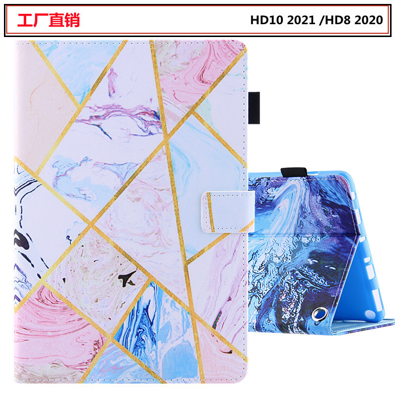 For kindle Amazon fire HD10 plus leather case 2021 protective case HD8 2020 cartoon silicone