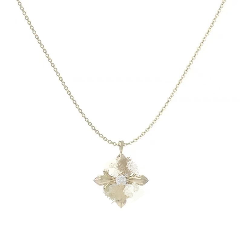 Three-Fold Iris Flower Chain Necklace with a High-End Minimalist Design, Light Luxury Clavicle Chain for Women, Unique Designer Necklace for Women