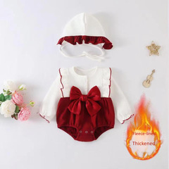 嬰兒衣服包屁衣新生兒女寶寶連體衣公主滿月服百天哈衣冬加絨爬服
