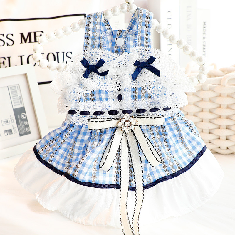 Dog Clothes Spring and Summer Clothes Thin Cat Princess Dress Plaid Sweetheart Lace Dress Small Dog Teddy Pet 6794 Dog Clothes Spring and Summer Clothes Thin Cat Princess Dress Plaid Sweetheart Lace Dress Small Dog Teddy Pet 6794