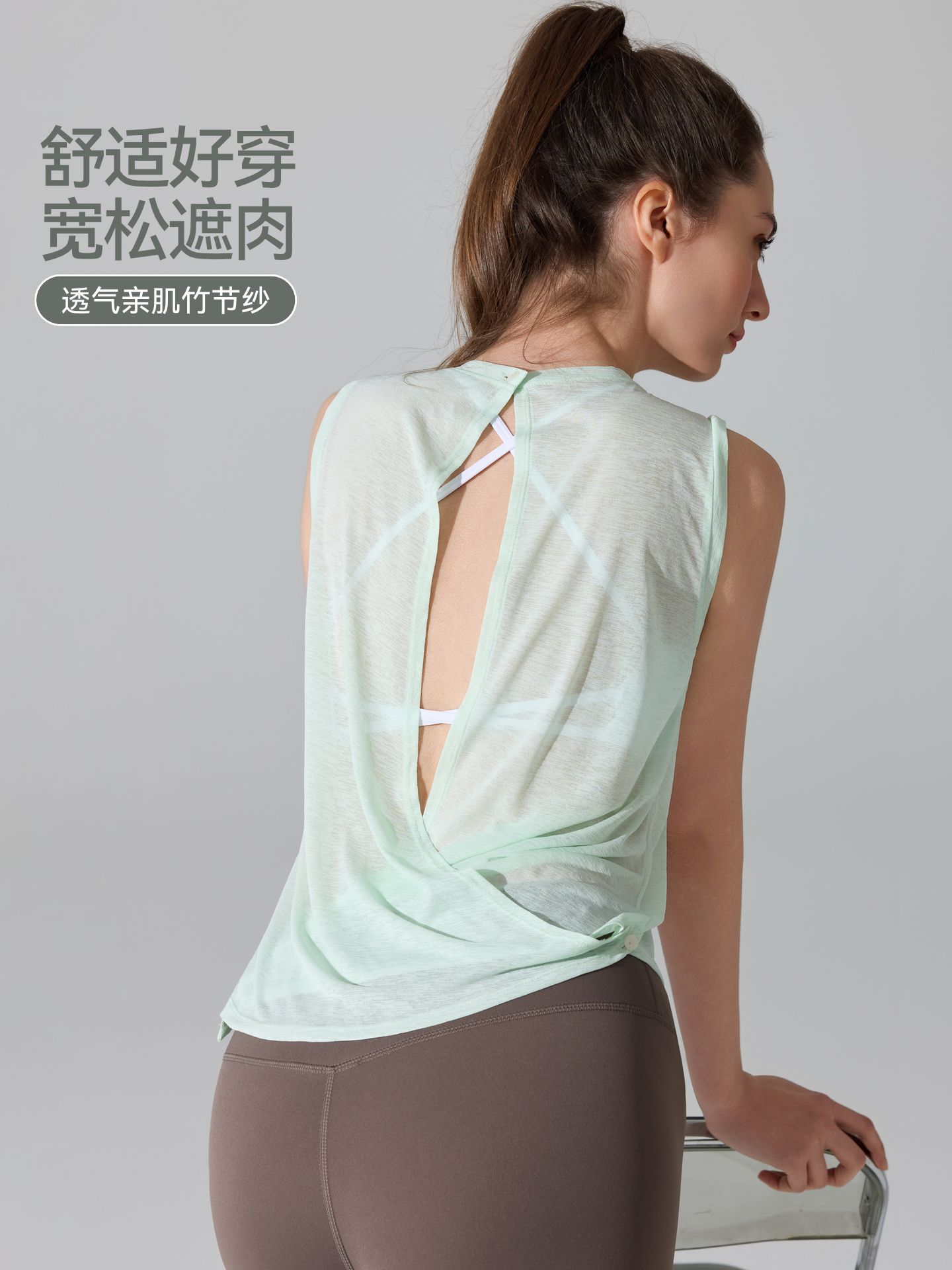 Camisa deportiva transfronteriza ligera y transpirable, chaleco de correr de Pilates, chaleco de yoga de acondicionamiento de verano para mujeres