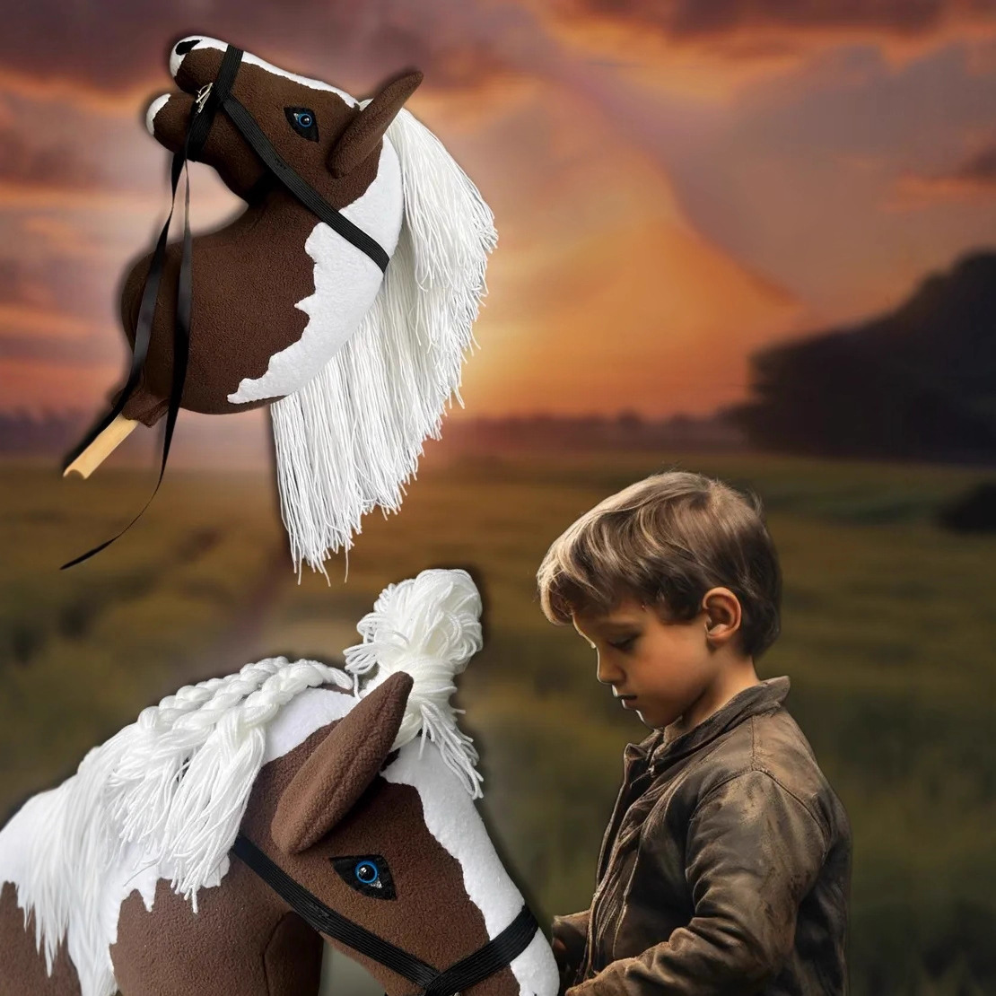 Cross-Border Hobby Horse Sticks, Kidsren's Plush Toy Horse Head Sticks, Simulate Horse Riding Performances.