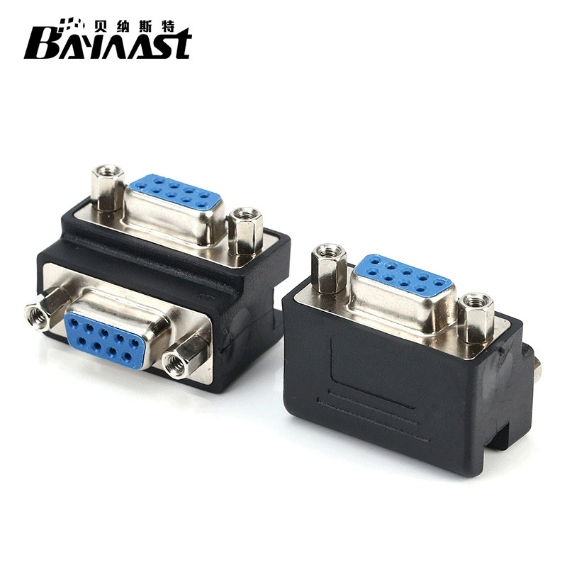 RS232 DB9Pin последовательный порт адаптер 9 отверстий до 9 отверстий DB9 мужской 90 градусов колено адаптер