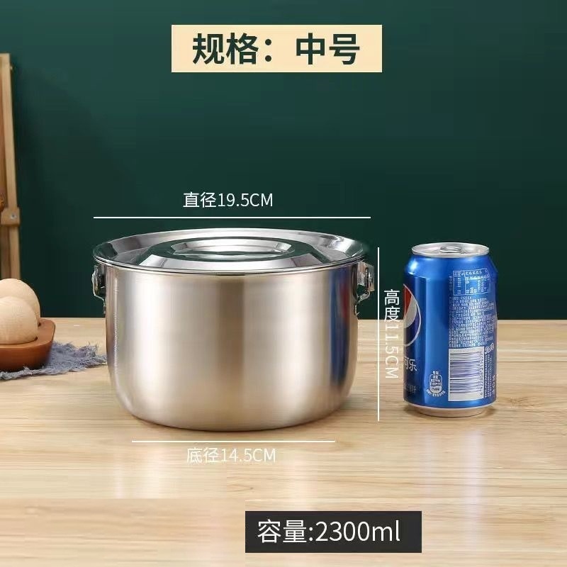 蓋付き極厚ステンレス鋼オイル盆地、食品グレードのラードタンク、高温耐性キッチン家庭用オイル貯蔵タンク、業務用調味料盆地|undefined