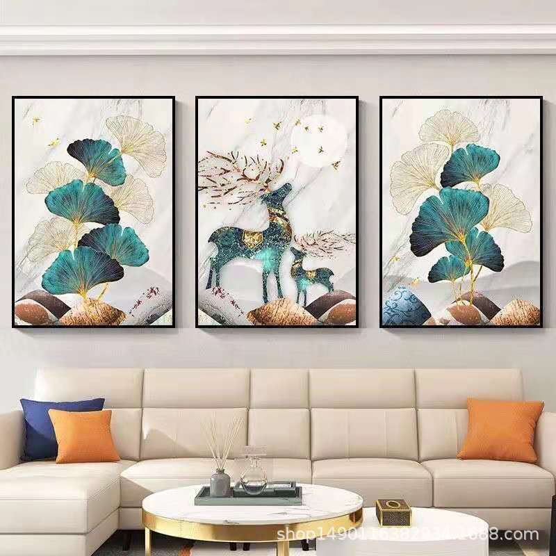 メーカー客間装飾画北欧風ソファー背景壁壁画現代シンプル寝室レストラン壁画掛け画|undefined