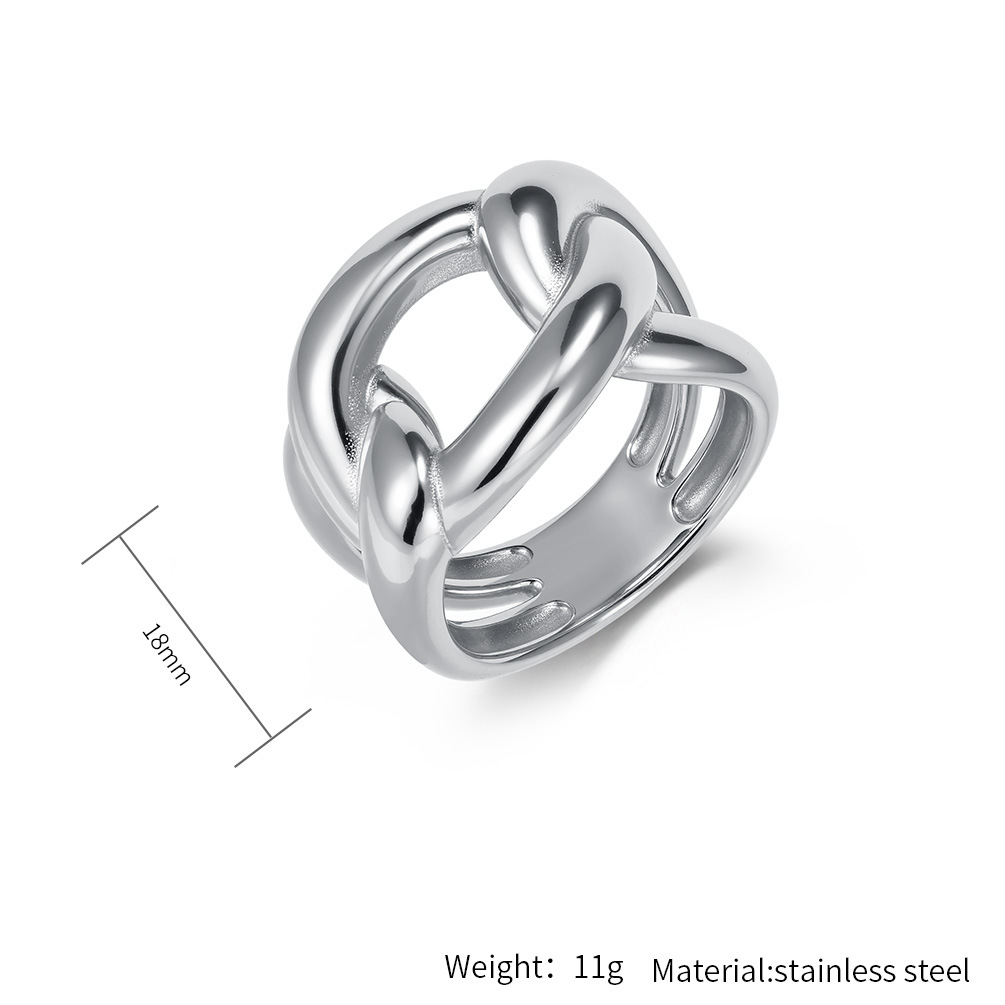 Minimalist Geometric Titanium Steel Ring For Women Irregular Shape_voghion.com
