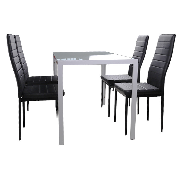 Mesa de comedor de vidrio temperado transfronterizo mesa de comedor casera mesa de mesa transparente simple mesa de negociación